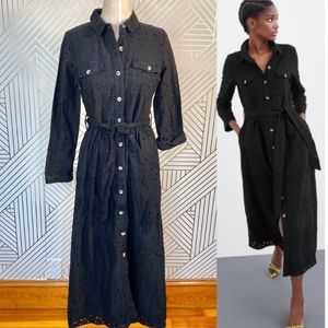 NWT zara eyelet embroidered maxi shirt dress